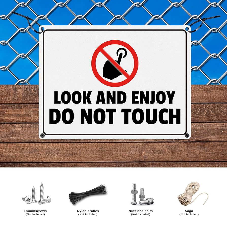 WATCH YOUR BLINDSIDE 1枚シールあり。スタンプ等なし。 No Cell Phones Or Photography Beyond This Point Sign, ANSI